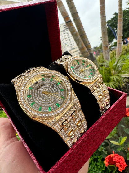 💎✨⌚ SET ROLEX PAREJA DIAMANTADO – BRILLO QUE CONECTA ❤️👫