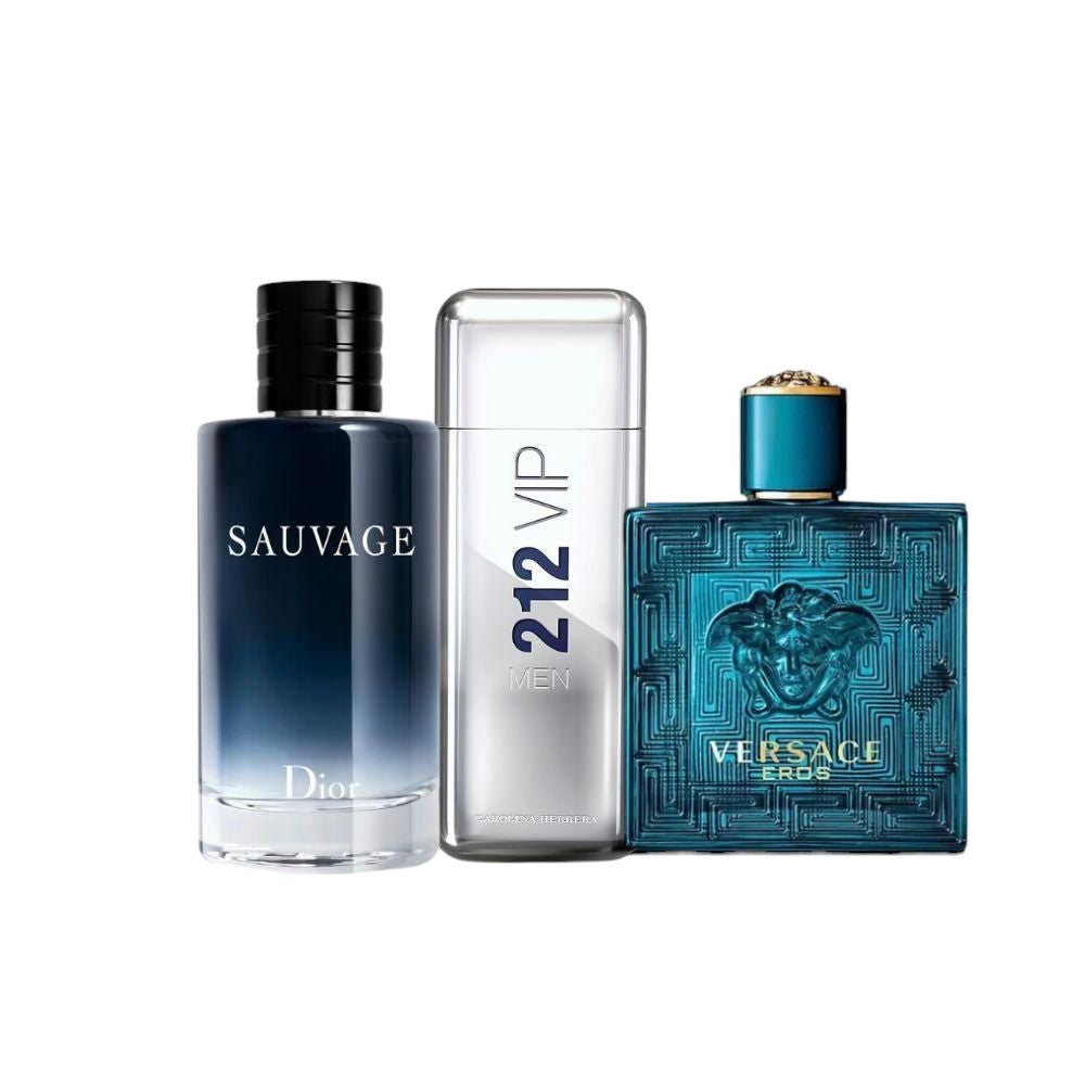 🚨 Combo – IMPACTO TOTAL// Sauvage Dior • 212 VIP • Versace Eros