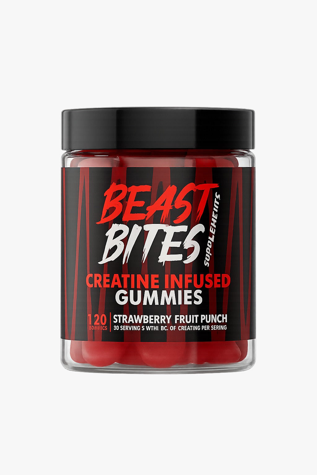 💪 BEAST BITES – Creatina en Gomitas | Strawberry Fruit Punch 🍓🔥