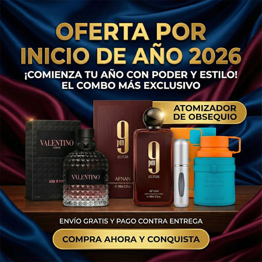Valentino, 9PM Elixir y Mandarín Sky (100ml) 💼✨ ¡Incluye Atomizador de OBSEQUIO! 🎁